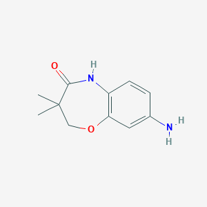 molecular formula C11H14N2O2 B1381925 8-氨基-3,3-二甲基-2,3,4,5-四氢-1,5-苯并噁唑啉-4-酮 CAS No. 1268033-45-9
