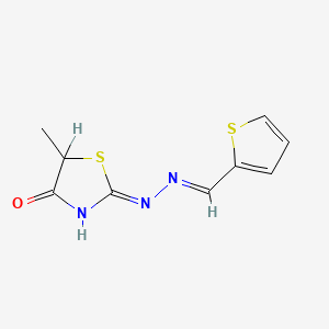 5-methyl-2-[(2E)-2-(thiophen-2-ylmethylidene)hydrazinyl]-1,3-thiazol-4-one