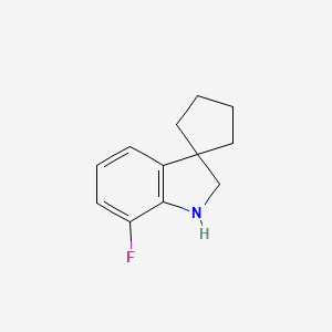 molecular formula C12H14FN B1381932 7'-Fluoro-1',2'-dihydrospiro[cyclopentane-1,3'-indole] CAS No. 1368756-19-7