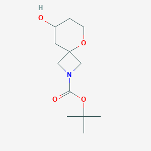 molecular formula C12H21NO4 B1381934 tert-Butyl 8-hydroxy-5-oxa-2-azaspiro[3.5]nonane-2-carboxylate CAS No. 1779396-21-2