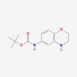 molecular formula C13H18N2O3 B1381935 tert-butyl N-(3,4-dihydro-2H-1,4-benzoxazin-6-yl)carbamate CAS No. 1350739-00-2