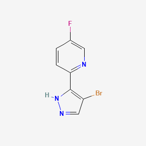 molecular formula C8H5BrFN3 B1381948 2-(4-bromo-1H-pyrazol-3-yl)-5-fluoropyridine CAS No. 1555213-83-6
