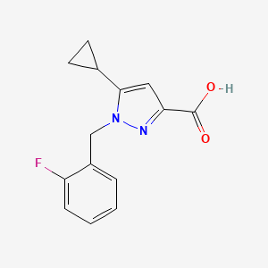 molecular formula C14H13FN2O2 B1381953 5-Cyclopropyl-1-(2-fluorobenzyl)-1H-pyrazole-3-carboxylic acid CAS No. 1239747-90-0