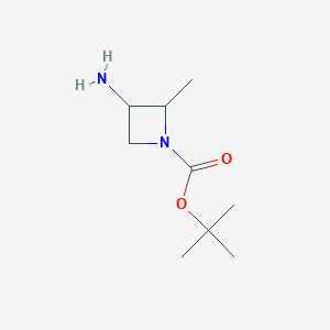 molecular formula C9H18N2O2 B1381967 tert-Butyl 3-amino-2-methylazetidine-1-carboxylate CAS No. 1368087-42-6