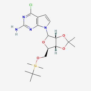 4-Chloro-7-[5-O-[(1,1-dimethylethyl)dimethylsilyl]-2,3-O-(1-methylethylidene)-beta-D-ribofuranosyl]-7H-pyrrolo[2,3-d]pyrimidin-2-amine