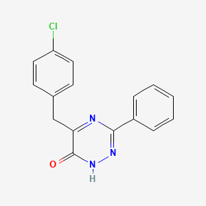 molecular formula C16H12ClN3O B13819810 3-Phenyl-5-(4-chlorobenzyl)-1,2,4-triazine-6(1H)-one 