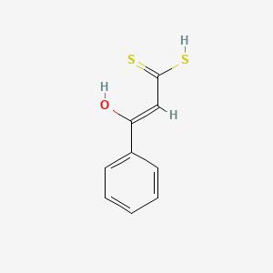 molecular formula C9H8OS2 B13819821 2-Propene(dithioic) acid, 3-hydroxy-3-phenyl- CAS No. 41467-11-2