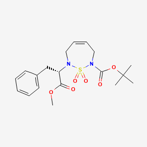 molecular formula C19H26N2O6S B13819836 tert-butyl 7-[(2S)-1-methoxy-1-oxo-3-phenylpropan-2-yl]-1,1-dioxo-3,6-dihydro-1,2,7-thiadiazepine-2-carboxylate 