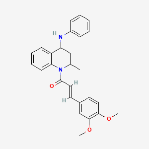 molecular formula C27H28N2O3 B13819874 (2E)-3-(3,4-dimethoxyphenyl)-1-[2-methyl-4-(phenylamino)-3,4-dihydroquinolin-1(2H)-yl]prop-2-en-1-one 