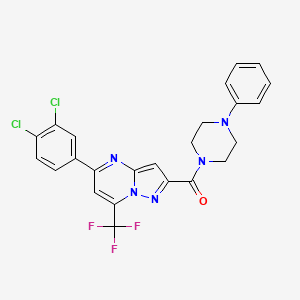 [5-(3,4-Dichlorophenyl)-7-(trifluoromethyl)pyrazolo[1,5-a]pyrimidin-2-yl](4-phenylpiperazin-1-yl)methanone