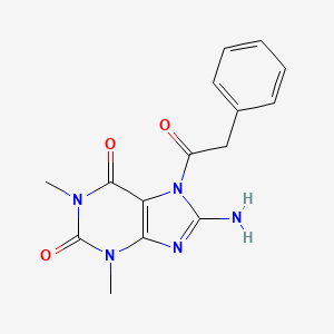 molecular formula C15H15N5O3 B13820005 8-Amino-1,3-dimethyl-7-(2-phenylacetyl)purine-2,6-dione 