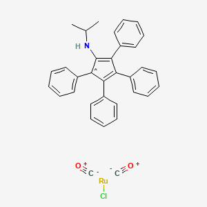 Chlorodicarbonyl(1-(isopropylamino)-2,3,4,5-tetraphenylcyclopentadienyl)ruthenium(II)