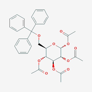 molecular formula C33H34O10 B13820069 (2R,3R,4S,5R,6R)-6-((Trityloxy)methyl)tetrahydro-2H-pyran-2,3,4,5-tetrayl tetraacetate 