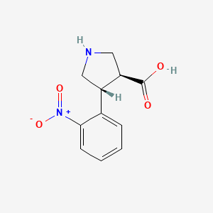 molecular formula C11H12N2O4 B13820081 Trans-4-(2-nitrophenyl)pyrrolidine-3-carboxylic acid 