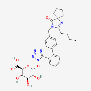 (2S,3S,4S,5R)-6-[5-[2-[4-[(2-butyl-4-oxo-1,3-diazaspiro[4.4]non-1-en-3-yl)methyl]phenyl]phenyl]tetrazol-1-yl]oxy-3,4,5-trihydroxyoxane-2-carboxylic acid