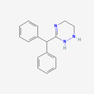 molecular formula C16H17N3 B13820149 as-Triazine, 3-diphenylmethyl-1,4,5,6-tetrahydro- CAS No. 21038-19-7