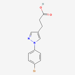 molecular formula C12H11BrN2O2 B1382016 3-(1-(4-Bromophenyl)-1H-pyrazol-4-yl)propanoic acid CAS No. 1782372-58-0