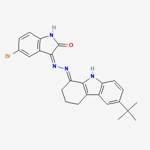 (3Z)-5-bromo-3-[(2E)-(6-tert-butyl-2,3,4,9-tetrahydro-1H-carbazol-1-ylidene)hydrazinylidene]-1,3-dihydro-2H-indol-2-one