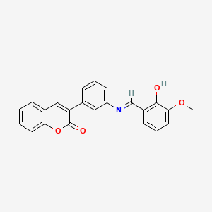 3-(3-{[(E)-(2-hydroxy-3-methoxyphenyl)methylidene]amino}phenyl)-2H-chromen-2-one