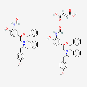 molecular formula C70H76N4O12 B13820306 N-(5-((R)-2-(benzyl((R)-1-(4-methoxyphenyl)propan-2-yl)amino)-1-(benzyloxy)ethyl)-2-hydroxyphenyl)formamide hemifumarate 