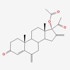 (8xi,9xi,14xi)-6,16-Dimethylidene-3,20-dioxopregn-4-en-17-yl acetate