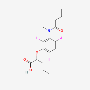 2-(3-(N-Ethylbutyramido)-2,4,6-triiodophenoxy)hexanoic acid