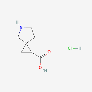 molecular formula C7H12ClNO2 B1382036 5-氮杂螺[2.4]庚烷-1-羧酸盐酸盐 CAS No. 150516-39-5