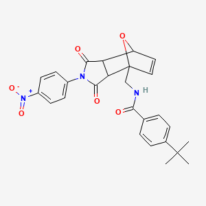 4-tert-butyl-N-{[2-(4-nitrophenyl)-1,3-dioxo-1,2,3,3a,7,7a-hexahydro-4H-4,7-epoxyisoindol-4-yl]methyl}benzamide