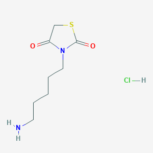 molecular formula C8H15ClN2O2S B1382037 3-(5-Aminopentyl)thiazolidine-2,4-dione hydrochloride CAS No. 1824048-47-6