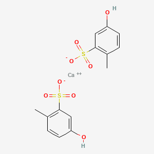 molecular formula C14H14CaO8S2 B13820394 Calcium 5-hydroxy-2-methylbenzenesulfonate 