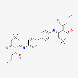 molecular formula C36H44N2O4 B13820397 3,3'-(Biphenyl-4,4'-diyldiimino)bis(2-butanoyl-5,5-dimethylcyclohex-2-en-1-one) 