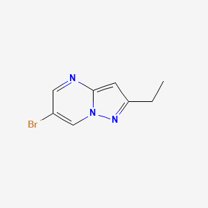 molecular formula C8H8BrN3 B1382043 6-Bromo-2-ethylpyrazolo[1,5-a]pyrimidine CAS No. 1296224-29-7