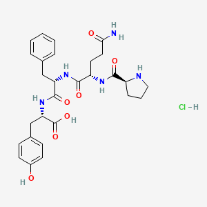 molecular formula C28H36ClN5O7 B13820436 H-Pro-Gln-Phe-Tyr-OH-HCl 