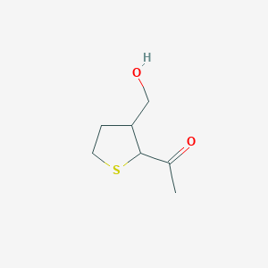 molecular formula C7H12O2S B13820444 Ethanone, 1-[tetrahydro-3-(hydroxymethyl)-2-thienyl]- 