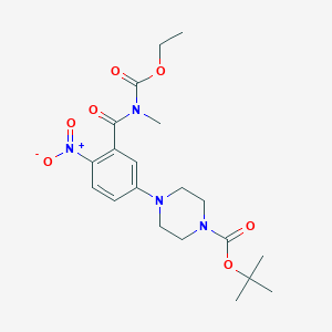 molecular formula C20H28N4O7 B13820449 1-N-Boc-4-[3-(ethoxycarbonylmethylaminocarbonyl)-4-nitrophenyl]piperazine 