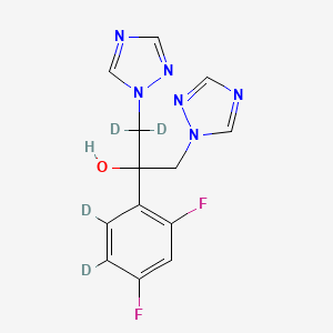 molecular formula C13H12F2N6O B13820456 Fluconazole D4 (bismethylene D4) 100 microg/mL in Acetone 