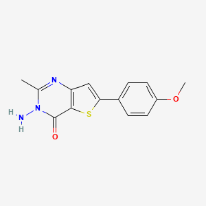 molecular formula C14H13N3O2S B13820463 3-Amino-6-(4-methoxyphenyl)-2-methylthieno[3,2-d]pyrimidin-4-one CAS No. 330662-24-3