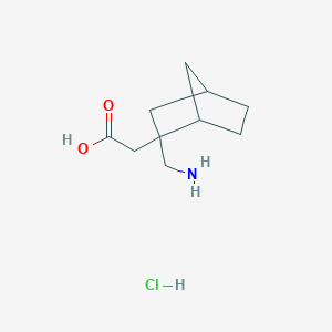 molecular formula C10H18ClNO2 B1382049 2-[2-(氨基甲基)双环[2.2.1]庚烷-2-基]乙酸盐酸盐 CAS No. 196618-71-0