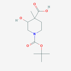 molecular formula C12H21NO5 B1382053 1-(tert-Butoxycarbonyl)-3-hydroxy-4-methylpiperidine-4-carboxylic acid CAS No. 1781123-67-8