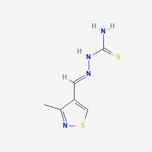 molecular formula C6H8N4S2 B13820547 1-(3-Methyl-4-isothiazolyl)methylenethiosemicarbazide CAS No. 3683-57-6