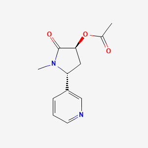 molecular formula C12H14N2O3 B13820568 [(3S,5R)-1-methyl-2-oxo-5-pyridin-3-ylpyrrolidin-3-yl] acetate 