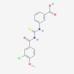 3-[(3-Chloro-4-methoxybenzoyl)carbamothioylamino]benzoic acid