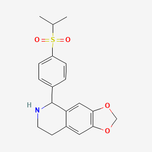 molecular formula C19H21NO4S B13820625 5,6,7,8-Tetrahydro-5-(p-(isopropylsulfonyl)phenyl)-1,3-dioxolo(4,5-g)isoquinoline CAS No. 20884-95-1