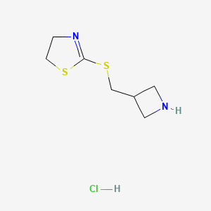 molecular formula C7H13ClN2S2 B1382065 2-((Azetidin-3-ylmethyl)thio)-4,5-dihydrothiazole hydrochloride CAS No. 1824268-57-6