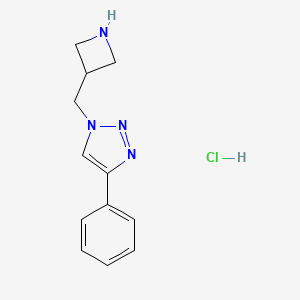 molecular formula C12H15ClN4 B1382066 1-(azetidin-3-ylmethyl)-4-phenyl-1H-1,2,3-triazole hydrochloride CAS No. 1824020-44-1