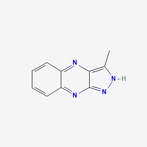 molecular formula C10H8N4 B13820669 1H-Pyrazolo[3,4-b]quinoxaline,3-methyl-(9CI) 