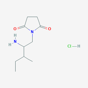 molecular formula C10H19ClN2O2 B1382068 1-(2-氨基-3-甲基戊基)吡咯烷-2,5-二酮盐酸盐 CAS No. 1864062-85-0