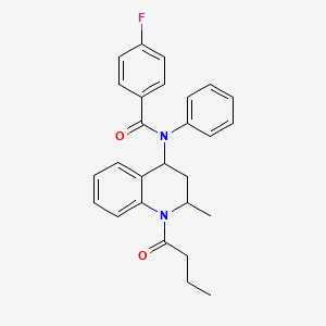 N-(1-butanoyl-2-methyl-1,2,3,4-tetrahydroquinolin-4-yl)-4-fluoro-N-phenylbenzamide