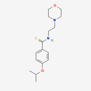 molecular formula C16H24N2O2S B13820743 Benzamide, p-isopropoxy-N-(2-morpholinoethyl)thio- CAS No. 32412-08-1