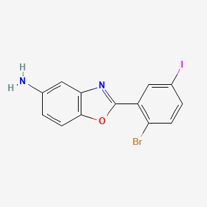 2-(2-Bromo-5-iodophenyl)-1,3-benzoxazol-5-amine